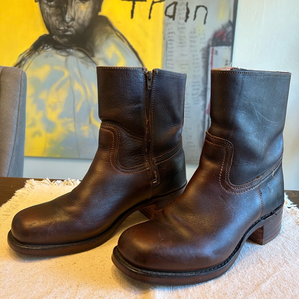 Frye Women's Brown Leather Heeled Boots